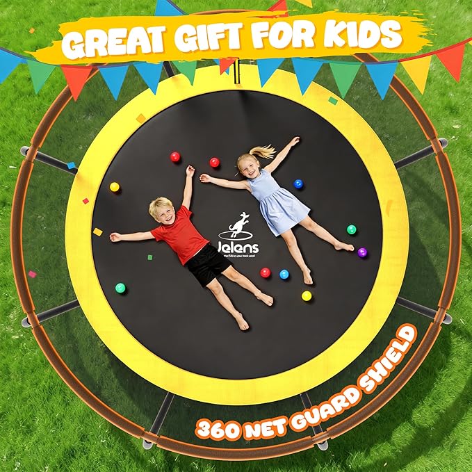 Trampoline 8FT 10FT 12FT 14FT 15FT 16FT, Recreational Trampolines with Enclosure Net and Ladder, Outdoor Anti-Rust Trampolines for Kids and Adults, ASTM Approved