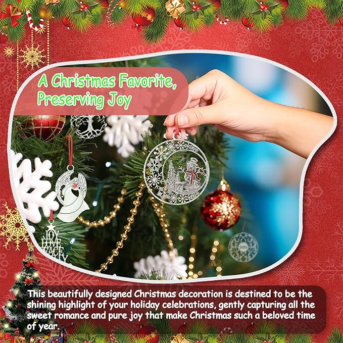 Christmas Ornaments 2025 Solid Pewter Christmas Tree Ornaments Handcrafted Pewter Xmas Pendants Decoration DIY Festive Home Hanging Ornaments for Christmas Trees Winter Decor