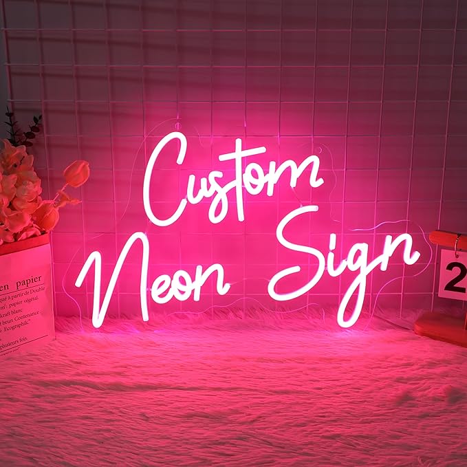 Custom Neon Signs, Neon Sign Customizable for Wall Decor, Personalized Name Neon Sign for Bedroom Wedding Party Birthday Gifts, Neon Lights LED Logo Signs for Bar Business Shop