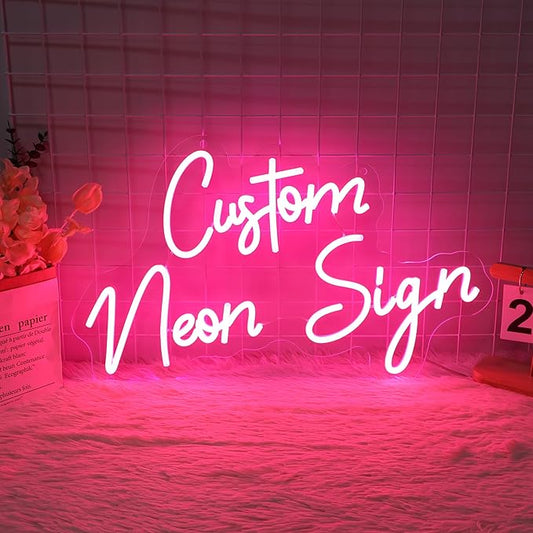 Custom Neon Signs, Neon Sign Customizable for Wall Decor, Personalized Name Neon Sign for Bedroom Wedding Party Birthday Gifts, Neon Lights LED Logo Signs for Bar Business Shop