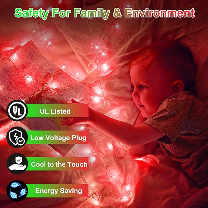350LED 90FT Christmas Lights Indoor Outdoor, 12 Modes Red Outdoor String Lights with Timer Dimmable, Waterproof Green Wire Christmas String Lights for Tree Xmas Patio Fence Balcony Garden Party Decor