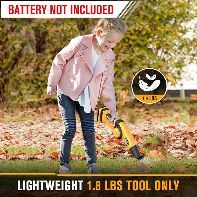 Cordless Leaf Blower Compatible with Dewalt 20V Max Battery (Tool Only), Up to 200MPH Small Electric Leaf Blower, 3 Speeds Mode, Battery Powered Mini Leaf Blowers for Patio
