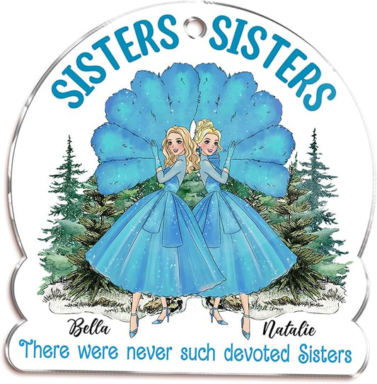 Gossby Personalized Sisters Christmas Ornament - Custom Gift - Christmas Friend Decoration - There were Never Such Devoted Sisters - 2 Sisters