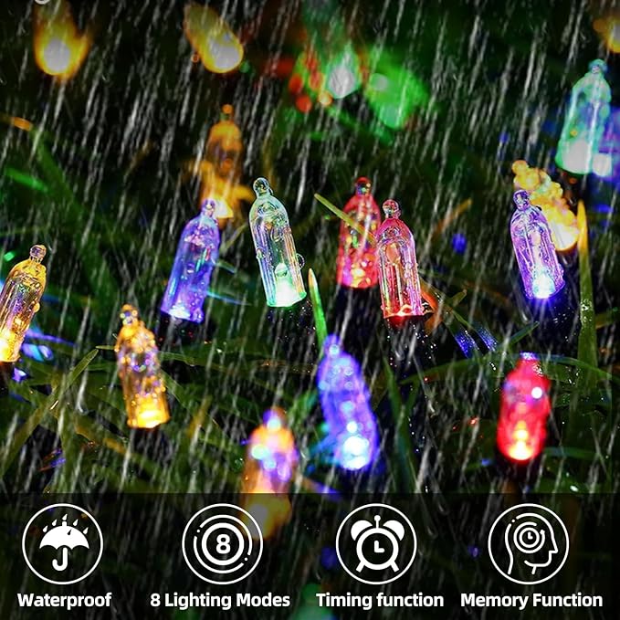 XTF2015 Christmas Lights 66ft 200 LED String Lights Timer Memory Function USB or Batter y Powered Waterproof String Light for Indoor Outdoor Decoration (Multicolor)