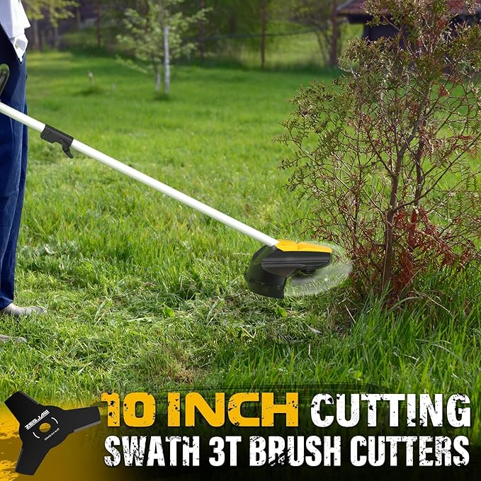 40V Weed Wacker Cordless, 8-Inch Pole Saw, Hedge Trimmer and Brush Cutter, 4-in-1 Multi Garden Tools with 2X20V 4.0Ah Batteries and Charger