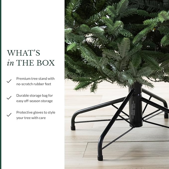 Balsam Hill European Silver Fir - Elegant Artificial Christmas Tree with True Needle Foliage Available Unlit or with LED Clear Lights, Unlit, 7'