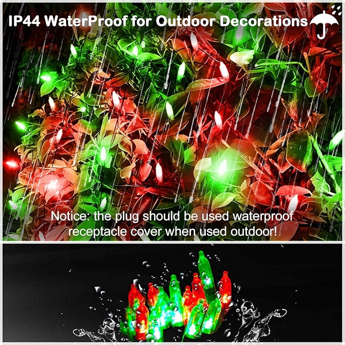 Christmas Net Lights Outdoor for Bushes, 6x5ft 120LED Net Light Outdoor Mesh Lights, Connectable Waterproof Net Light for Bushes,Garden,Yard,Trunk,Xmas Tree,Christmas Décor (Red & Green)