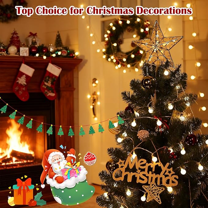 33FT 100LED Christmas Globe Lights Plug in 8 Modes with Remote,Indoor Outdoor Christmas Fairy Lights for Bedroom Party Wedding Garden Christmas Tree Decor(Warm White)