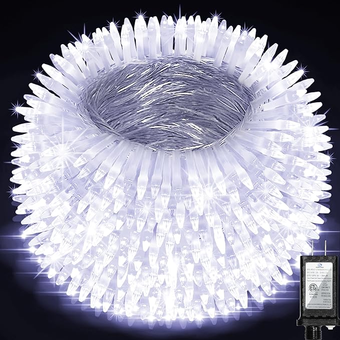 750 LED Chrstmas Lights, 240ft Outdoor Christmas String Lights with 12 Modes, Cool White LED String Lights with Timer Dimmable Waterproof for Tree Fence Garden Xmas Wedding Party Decor Cool White