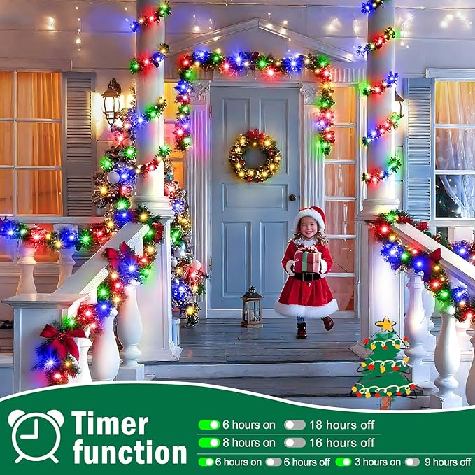 SAUIRS 600FT 1500 LED Christmas Lights Outdoor String Lights with 8 Modes Timer Waterproof Fairy Light Plug in for Outside Indoor Party Xmas Palm Tree Yard Wedding Decorations(Multicolor)