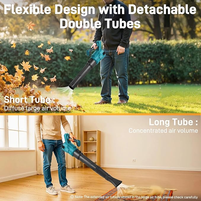 Leaf Blower,GOCHIFIX 580CFM/190MPH Brushless Electric Cordless Leaf Blower with 2PCS Batteries and 3 Nozzles,25000 RPM Lightweight Leaf Blowers for Patio Cleaning, Lawn Care