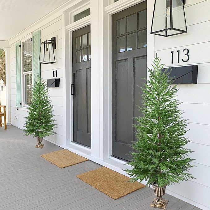 4FT Artificial Potted Norfolk Christmas Tree, 1-Pack Norfolk Pine Tree,Faux Christmas Tree Fake Potted Plants for Indoor Outdoor Home Front Porch Christmas Decor