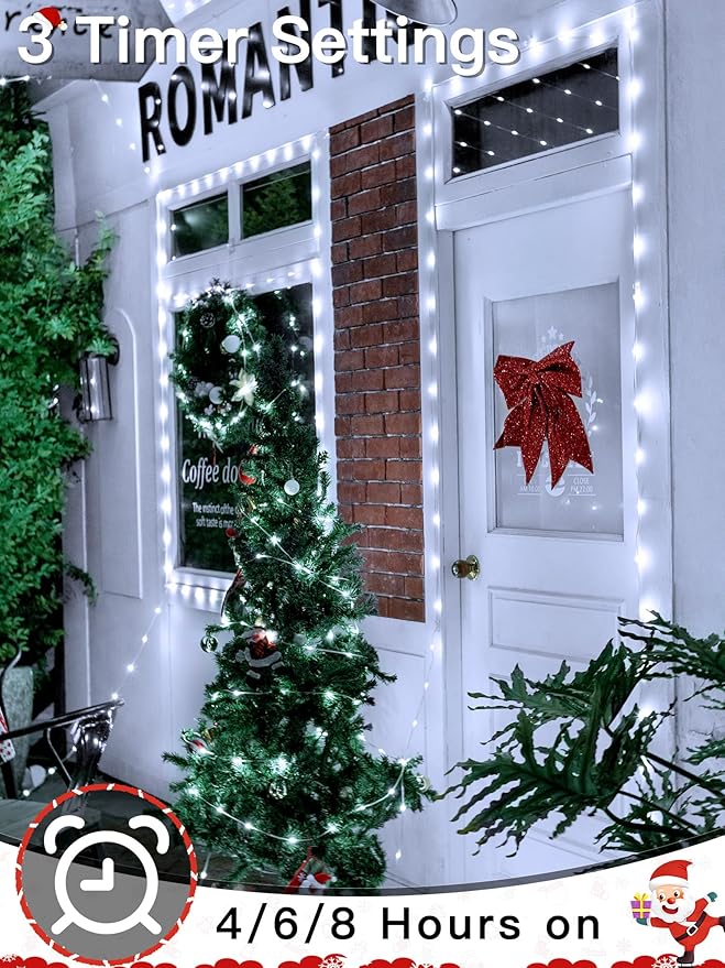 Christmas Lights Cool White, 1000LED 328FT Christmas Tree Lights IP67 Waterproof, Plug in Fairy Lights with Remote 8 Modes Timer, Xmas Light for Outdoor Indoor House Holiday Decor