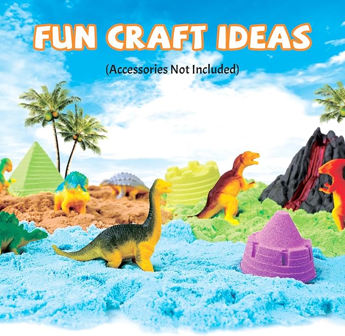 NiToy FlexiSand Value Pack 11lbs of Moldable Self-Sticking Sand, Never Dries Out-Fun for 3 Years and Up Kids Bulk Refill for Sensory Sand Box Toys, Ideal for Shaping, and Molding (White)
