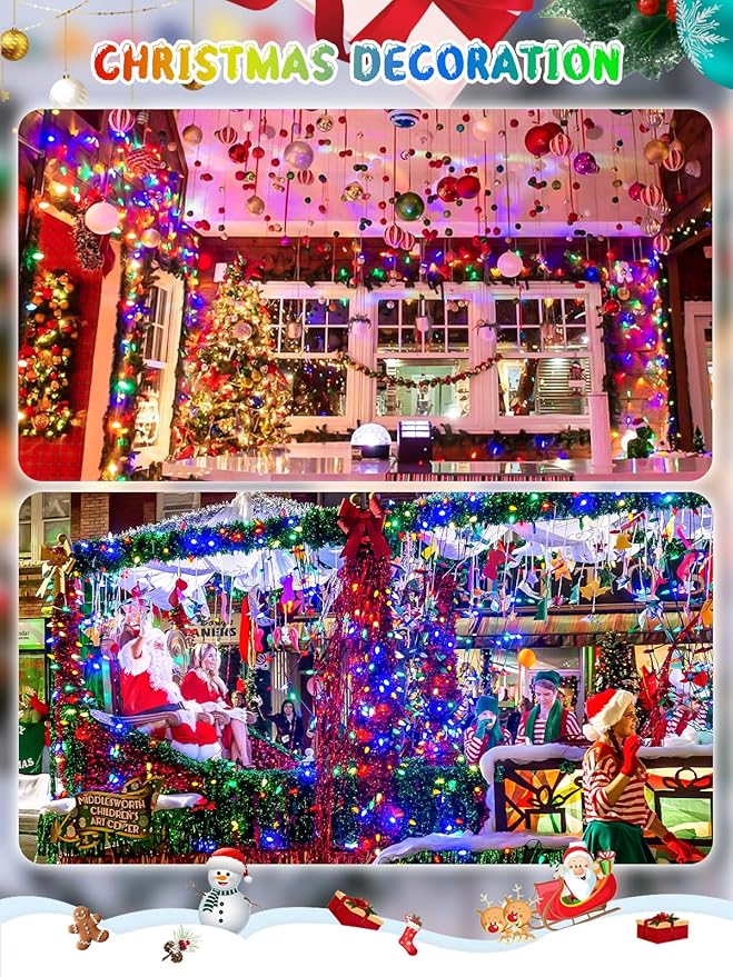 240 LED C6 Christmas Lights Outdoor, 78FT Super Long Christmas String Lights with 13 Modes & Timer, Waterproof Fairy Twinkle Light Plug in for Indoor Tree Garden Party Xmas Decorations (Multicolor)