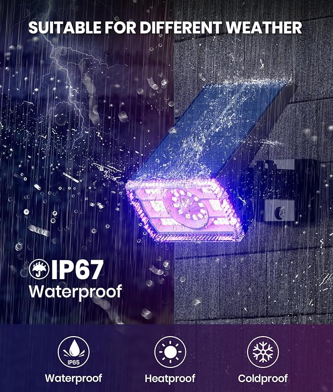 8-Pack Solar Spot Lights Outdoor Multicolor IP65 Waterproof RGB - 6 Colors, 10 Modes, 105° Adjustable 58 LED Flood Lights, Solar Powered Christmas Spotlights for Yard/Garden/Landscape Lighting Outside