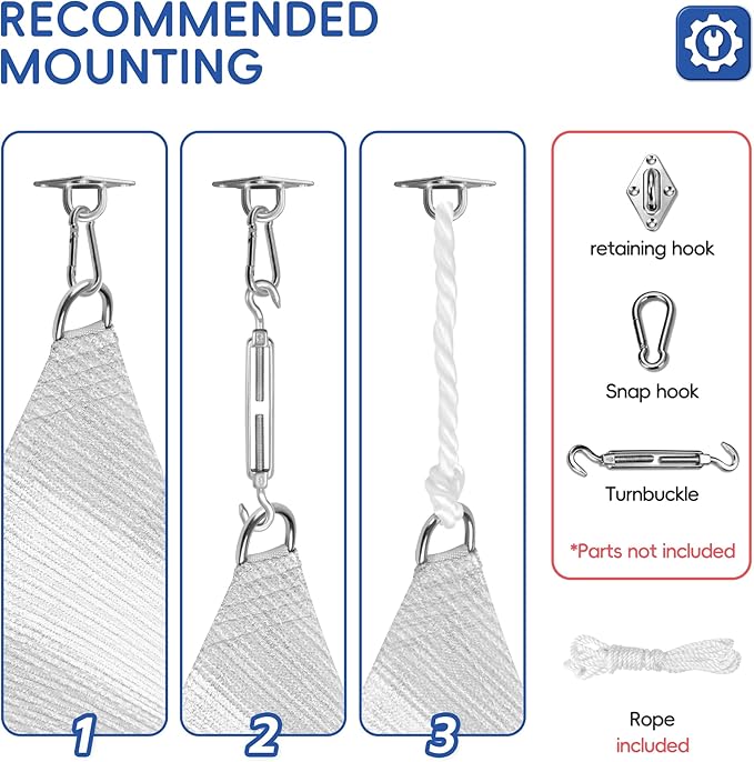 Sun Shade Sail 2'x10' Rectangle Shade Cloth for Garden, Permeable Shade Canopy Outdoor Patio Covers for Pergola Backyard Deck Outside Activity, Gray White Stripe