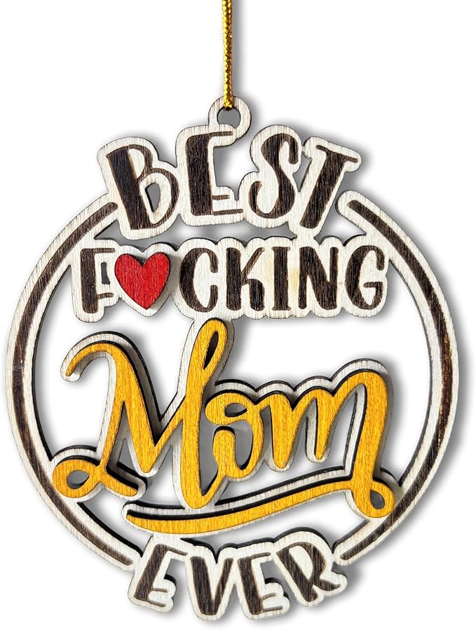 #1 Mom Wooden Christmas Ornament – Best Mom Ever 2025, Mother’s Day Tree Décor, Hero Ornament