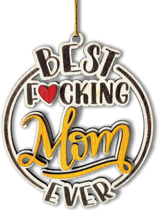 #1 Mom Wooden Christmas Ornament – Best Mom Ever 2025, Mother’s Day Tree Décor, Hero Ornament
