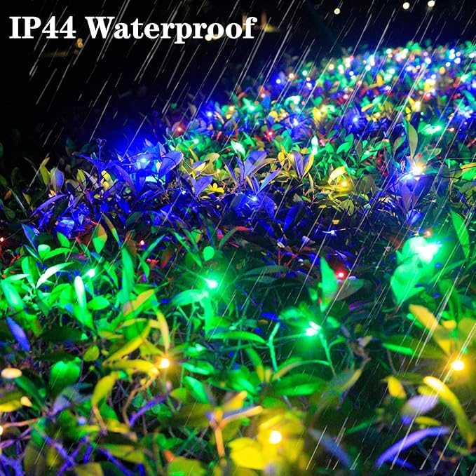 OYCBUZO 360LED Colorful Christmas Net Lights, 21ft x 5ft Connectable String Mesh Lights 8 Modes, Waterproof Christmas Light Outdoor for Xmas Tree Bushes Garden Holiday Party - Multicolour