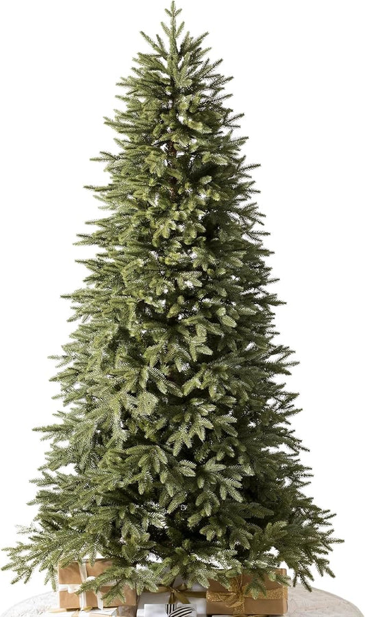 Balsam Hill Stratford Spruce - Slim Artificial Christmas Tree with True Needle Foliage & Premium Stand for Small Spaces, Unlit, 7ft 6in