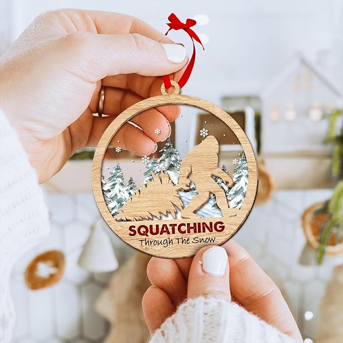 Bigfoot Ornament - Bigfoot Ornaments for Christmas Tree - A Quirky Sasquatch Christmas Tree Topper, Unique Gift for Bigfoot Lovers, Perfect Ornaments for Holiday Decor, Sasquatch and Big Foot Gifts