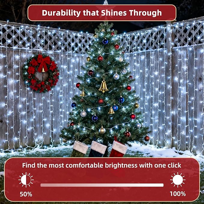 470ft Outdoor Christmas Lights, 1500 LED Super Long String Lights 12 Modes & Timer Memory, Dimmable Outsite Waterproof Light Strings for Xmas Tree Garden Wedding Party Holiday Decorations Cool White