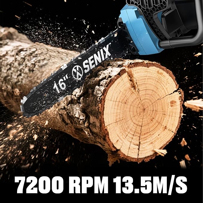 SENIX Electric Chainsaw, 16" Corded Chainsaw,12 Amp Chain Saw for Wood Cutting, Tree Trimming, Garden Tool for Pruning, Branch Cutting, Yard, Fathers Day Gift for Men,Gardener, CSE12-M