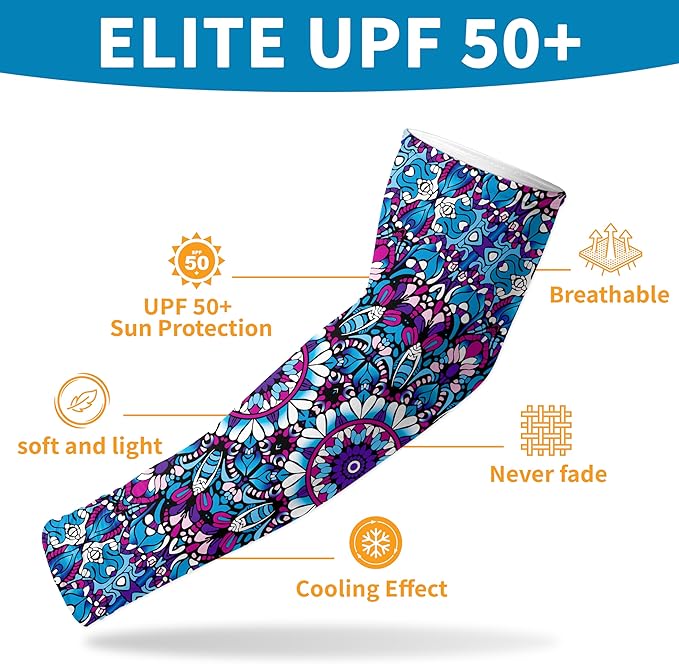 Buwuta Garden Sleeves for Women Dragonfly Sun Protection Sleeves Anti-Scratch Arm Cooling Sleeves for Farmers Sports