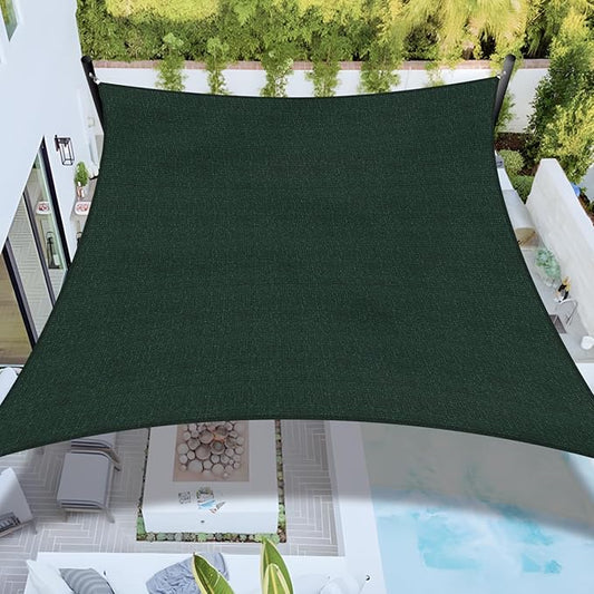 Sun Shade Sail 4'x15' Rectangle Shade Cloth for Garden, Permeable Shade Canopy Outdoor Patio Covers for Pergola Backyard Deck Outside Activity, Green
