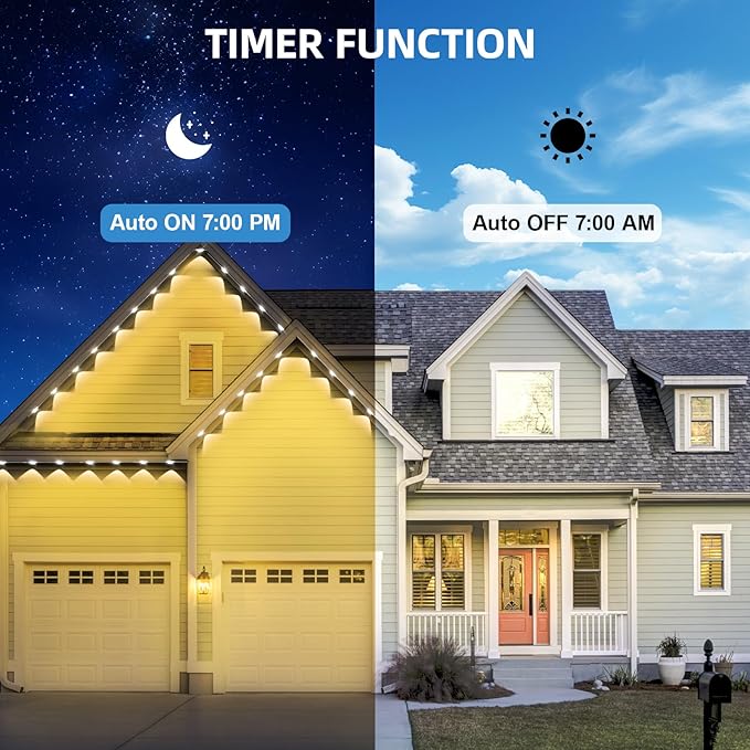 Permanent Outdoor Lights Pro, 150ft with 108 RGB LED Lights for Daily and Accent Lighting,IP65 Waterproof Smart Eaves String Lights with App & Remote,Rainbow Light for Halloween,Christmas-150FT