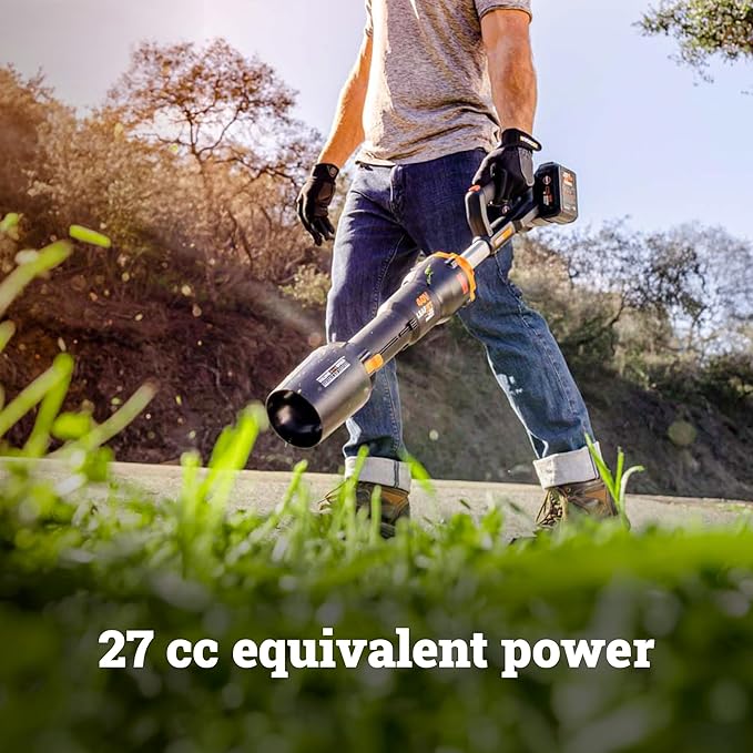 WORX Nitro Cordless Leaf Blower, Electric Blower with 620 CFM & 165 MPH, Blowers for Lawn Care with Brushless Motor & 3 Speed Control, 2 ¡¿ 4.0 Ah Batteries & Charger Included, WG585