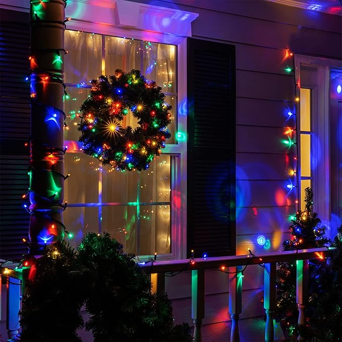 kemooie 300 LED Christmas Lights, 99FT Connective Christmas Tree Lights, Plug in 8 Lighting Modes, for Outdoor Indoor Christmas Tree Wedding Party Decoration (Multicolor)