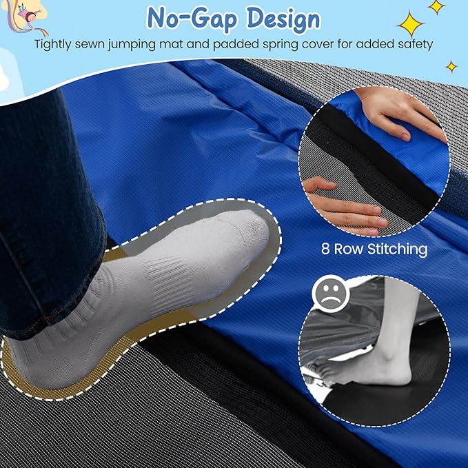 Goplus 6 x 4 FT Rectangle Trampoline for Kids, Indoor Outdoor Toddler Trampoline with Swing, Gymnastics Bar & Safety Enclosure Net, ASTM Approved Gift for Children Boys Girls