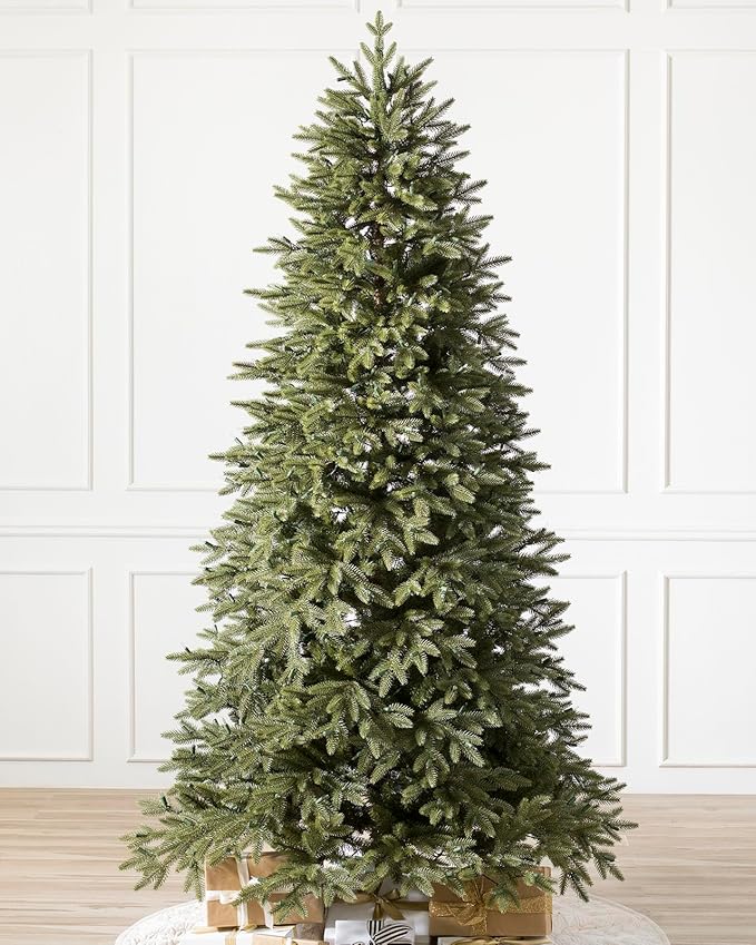 Balsam Hill Stratford Spruce - Slim Artificial Christmas Tree with True Needle Foliage & Premium Stand for Small Spaces, Unlit, 7ft 6in