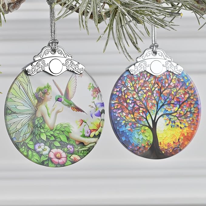 2025 Tree of Life Stained Glass Christmas Ornaments - Holiday & Christmas Tree Decor for Women