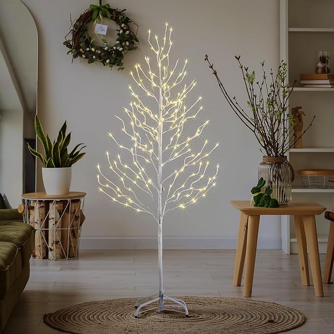 LIGHTSHARE 5FT 200L Lighted Star Light,Warm White Lighted Tree Decoration Light,Home/Festival/Party/Christmas,Indoor and Outdoor Use