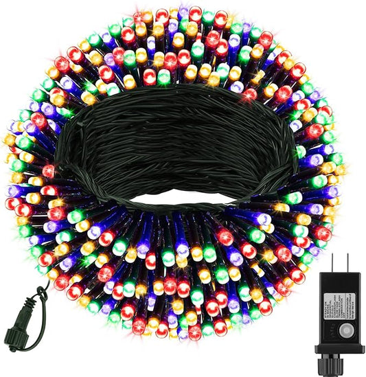 66ft 200 LED Christmas Lights - Outdoor & Indoor, Plug-in with Timer & Memory, 8 Modes Twinkle Xmas String Lights for Tree, Wreath & Party Decor, Multicolor