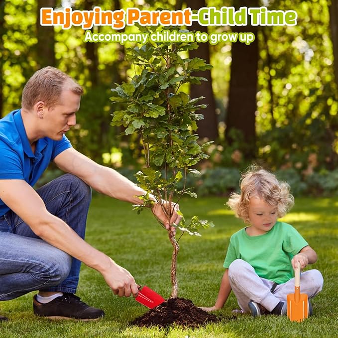 Kids Gardening Tools Set 9 pcs Wheelbarrow Set for Toddler with DIY Flowerpot,Watering Can,Shovel,Rake,Beach,Garden,Outdoor Backyard Farm Digging Play Set Toys,3-8 Year Old Boy Girl Gift