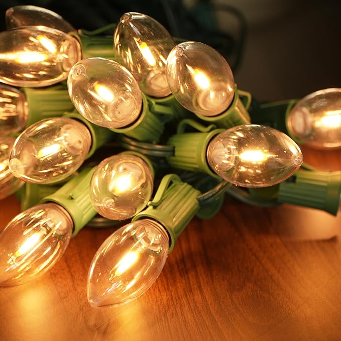 LUCKY TL 1000 FT C9/E17 Christmas Light Sockets Spool Set, Green SPT-1 Wire, 12 Inch Spacing, C9 Outdoor String Lights, UL Listed