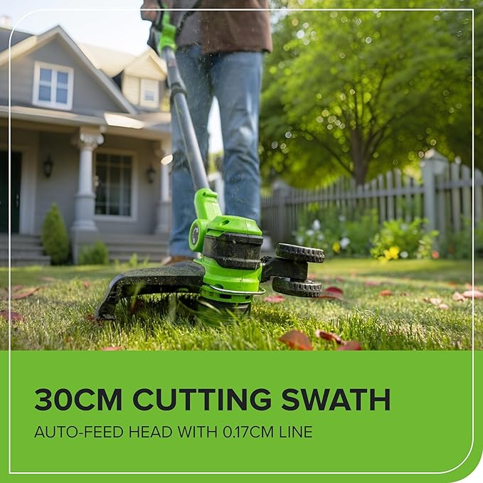 Greenworks 24V 12 Cordless String Trimmer/Edger with 20 Replacement Blades, Battery and Charger Not Included