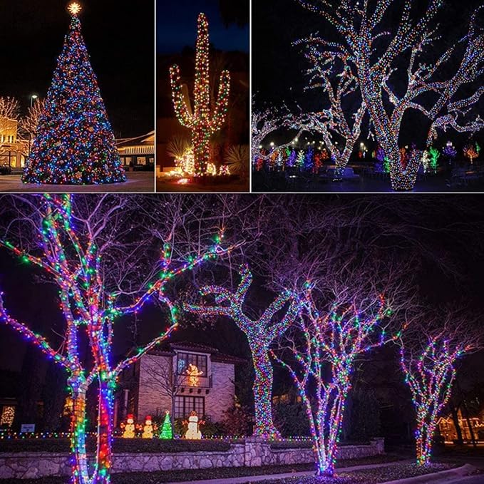 kemooie 500 LED Multicolor Christmas Lights, 164 FT 8 Lighting Mode Plug in Fairy Light Outdoor, IP44 Waterproof String Lights for Outdoor Indoor Wedding Party Xmas Decorations (Multicolor)