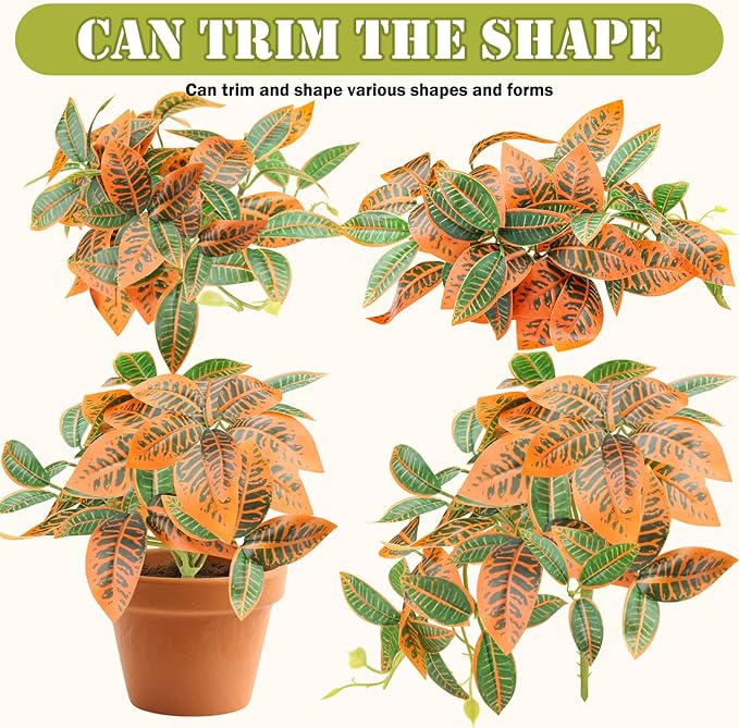 2 Pack Reptile Plants, Artificial Hanging Plants with Suction Cups, Habitat Decor Plastic Vines Decorations for Bearded Dragons Lizards Snake Geckos Frogs -Gold