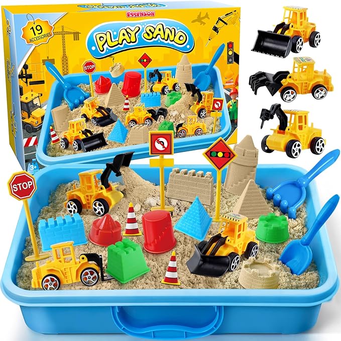 Sensory Bin, Construction Kit with Sensory Sand, Play Sand Pretend Play Beach Toy, Sandbox for Girls and Boys