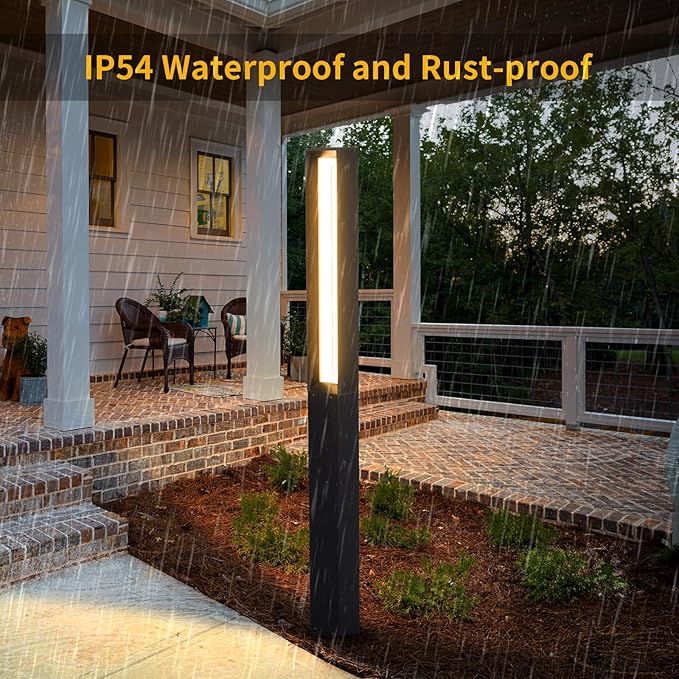 Landscape Path Light, 71" Modern Outdoor LED Pathway Lights, IP54 Waterproof Bollard Lighting for Yard, Driveway, Lawn, Courtyard & Garden Decoration