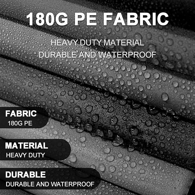 10x20 Carport Canopy Replacement Cover, 220g Heavy Duty Car Canopy Garage Tent Top Cover with Fabric Leg Pole Skirts and Ball Bungees (Frame is not Included) (Grey)
