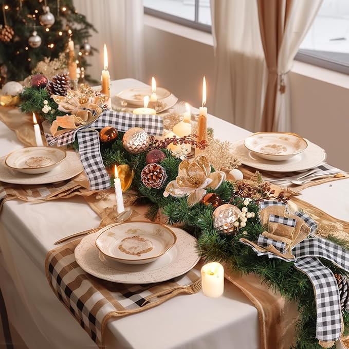 WBHome 9 Feet/108 Inch Christmas Garland Woodland Themed Holiday Decorations