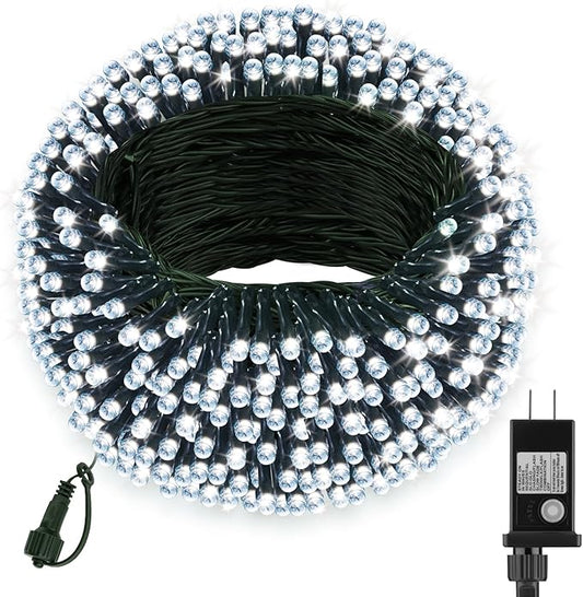 66ft 200 LED Christmas StringLights, End-to-End Plug 8 Modes Christmas Lights with Timer, OutdoorIndoor Fairy Lights Christmas Tree, Patio, Garden, Party, Wedding, Holiday, Cool White