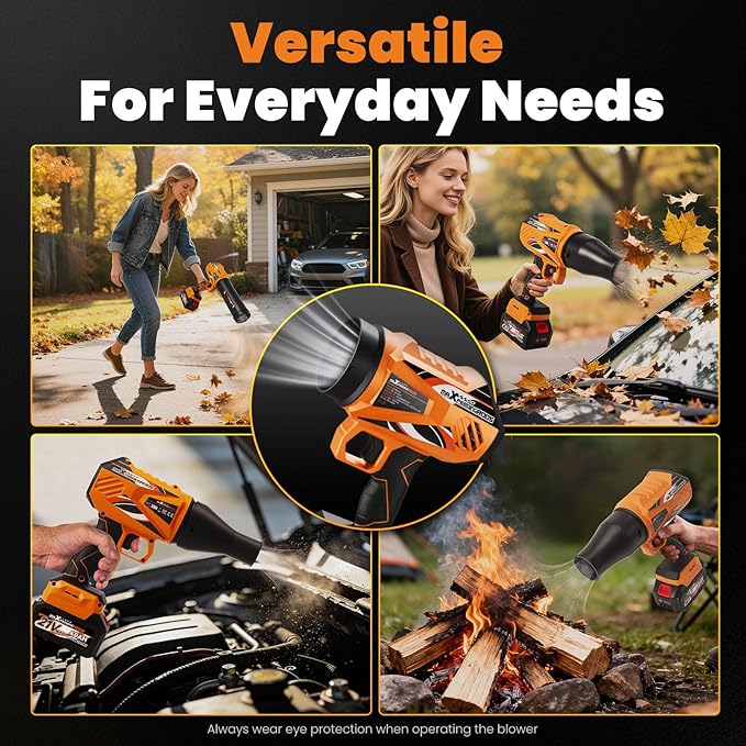 maXpeedingrods Cordless Leaf Blower, 550CFM Battery Leaf Blower with Charger, Infinitely Variable Speeds Lightweight Handheld, Leaf Blowers for Patio Cleaning, Car Water Blowing Leaves and Dust