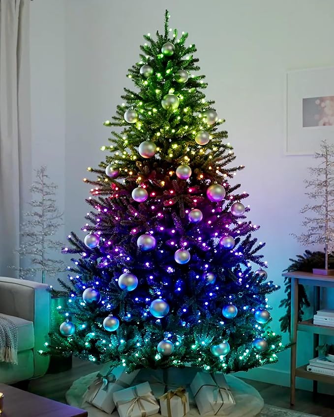 Balsam Hill 7ft Pre-Lit Classic Blue Spruce - Artificial Christmas Tree with Twinkly Lights, Easy Plug Technology, Premium Stand for Indoor Holiday Decorating